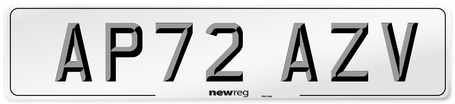 AP72 AZV Number Plate from New Reg